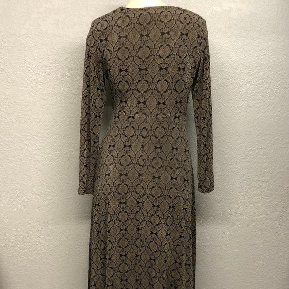 NOS Vintage Rabbitt Rabbitt Rabbitt Slinky Floral Maxi Dress - Picture 3 of 4